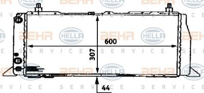 Hella 8MK 376 716-641 радиатор, охлаждение двигателя на AUDI 100 (44, 44Q, C3)