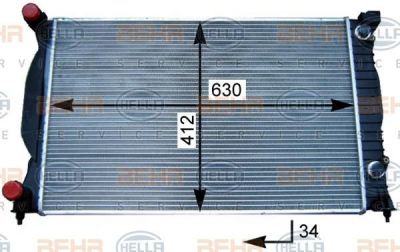 Hella 8MK 376 717-234 радиатор, охлаждение двигателя на AUDI A4 кабрио (8H7, B6, 8HE, B7)