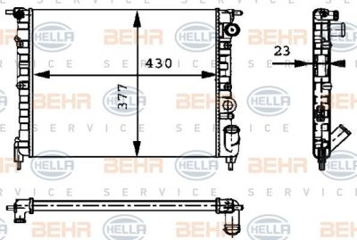 Hella 8MK 376 717-271 радиатор, охлаждение двигателя на RENAULT 19 I (B/C53_)