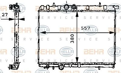 Hella 8MK 376 717-534 радиатор, охлаждение двигателя на PEUGEOT 206 SW (2E/K)