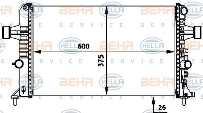 Hella 8MK 376 718-331 радиатор, охлаждение двигателя на OPEL ASTRA G седан (F69_)