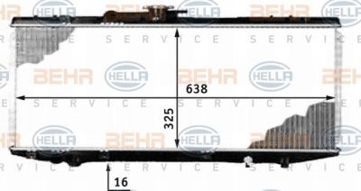 Hella 8MK 376 718-381 радиатор, охлаждение двигателя на TOYOTA STARLET (_P8_)