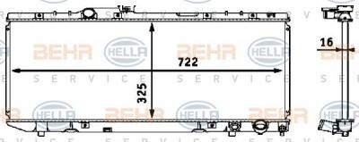 Hella 8MK 376 718-401 радиатор, охлаждение двигателя на TOYOTA CELICA кабрио (AT18_, ST18_)