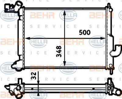 Hella 8MK 376 718-721 радиатор, охлаждение двигателя на OPEL KADETT D (31_-34_, 41_-44_)