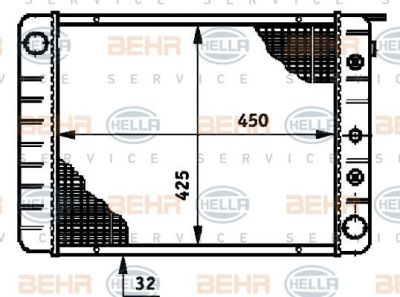 Hella 8MK 376 720-691 радиатор, охлаждение двигателя на VOLVO 240 Kombi (P245)