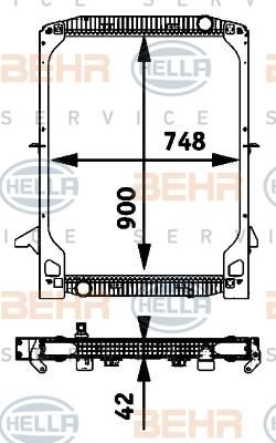 Hella 8MK 376 721-601 радиатор, охлаждение двигателя на IVECO EuroTech MP