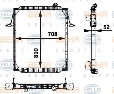 Hella 8MK 376 721-781 радиатор, охлаждение двигателя на RENAULT TRUCKS Premium