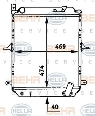 Hella 8MK 376 722-131 радиатор, охлаждение двигателя на NISSAN CABSTAR E