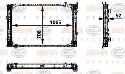 Hella 8MK 376 722-351 радиатор, охлаждение двигателя на MERCEDES-BENZ TRAVEGO (O 580)