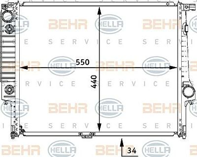 Hella 8MK 376 722-531 радиатор, охлаждение двигателя на 3 кабрио (E30)