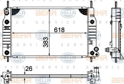 Hella 8MK 376 724-541 радиатор, охлаждение двигателя на FORD MONDEO I (GBP)