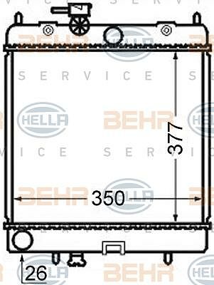 Hella 8MK 376 726-691 радиатор, охлаждение двигателя на NISSAN MICRA II (K11)