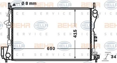 Hella 8MK 376 726-751 радиатор, охлаждение двигателя на OPEL VECTRA C универсал