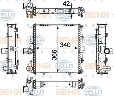 Hella 8MK 376 733-671 радиатор, охлаждение двигателя на PORSCHE BOXSTER (987)