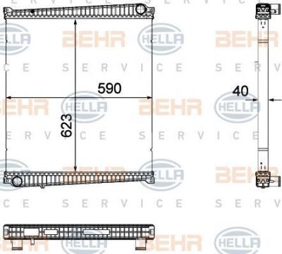 Hella 8MK 376 733-701 радиатор, охлаждение двигателя на RENAULT TRUCKS MASCOTT c бортовой платформой/ходовая часть