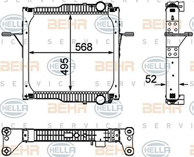 Hella 8MK 376 733-721 радиатор, охлаждение двигателя на RENAULT TRUCKS Midlum
