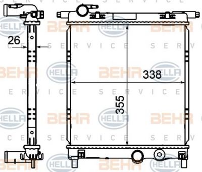 Hella 8MK 376 735-021 радиатор, охлаждение двигателя на SKODA CITIGO