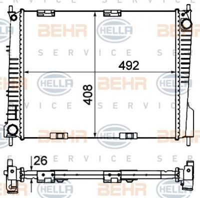 Hella 8MK 376 735-141 радиатор, охлаждение двигателя на RENAULT CLIO III (BR0/1, CR0/1)