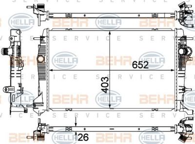 Hella 8MK 376 735-391 радиатор, охлаждение двигателя на RENAULT GRAND SCЙNIC III (JZ0/1_)