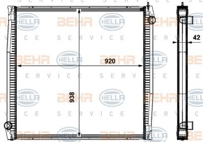 Hella 8MK 376 737-041 радиатор, охлаждение двигателя на MAN LION S COACH