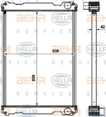 Hella 8MK 376 737-061 радиатор, охлаждение двигателя на IRISBUS CITELIS