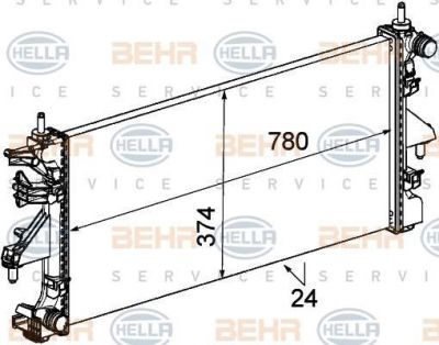 Hella 8MK 376 745-104 радиатор, охлаждение двигателя на PEUGEOT BOXER автобус