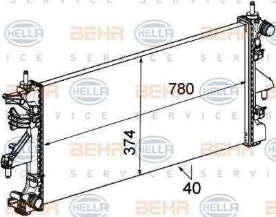 Hella 8MK 376 745-111 радиатор, охлаждение двигателя на PEUGEOT BOXER автобус