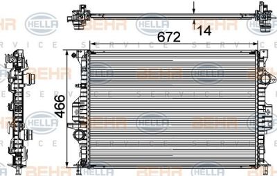 Hella 8MK 376 745-591 радиатор, охлаждение двигателя на FORD MONDEO IV седан (BA7)