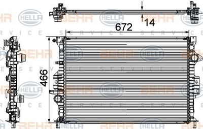 Hella 8MK 376 745-594 радиатор, охлаждение двигателя на FORD MONDEO IV седан (BA7)