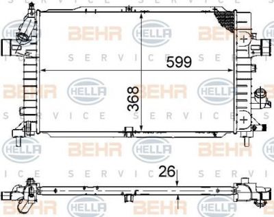 Hella 8MK 376 745-791 радиатор, охлаждение двигателя на OPEL ASTRA H GTC (L08)