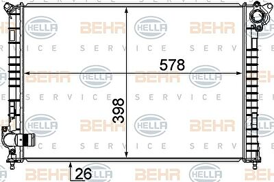 Hella 8MK 376 749-501 радиатор, охлаждение двигателя на MINI MINI (R50, R53)