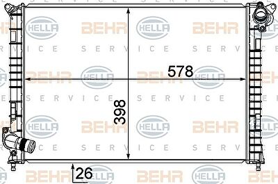 Hella 8MK 376 749-521 радиатор, охлаждение двигателя на MINI MINI (R50, R53)