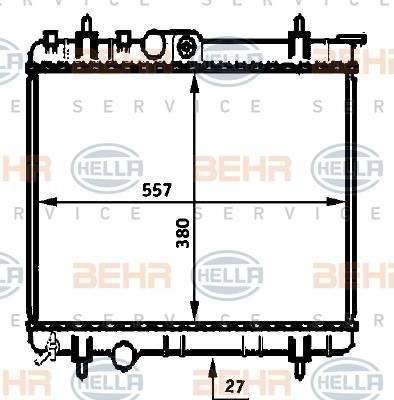 Hella 8MK 376 750-241 радиатор, охлаждение двигателя на PEUGEOT 206 SW (2E/K)