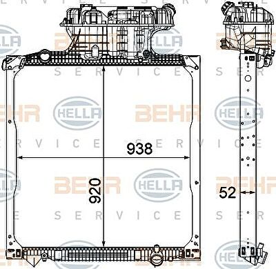 Hella 8MK 376 750-561 радиатор, охлаждение двигателя на MAN TGX