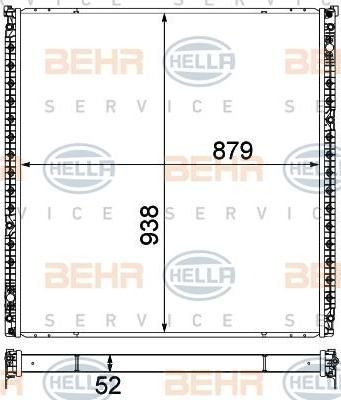 Hella 8MK 376 750-581 низкотемпературный охладитель, интеркулер на MAN TGX