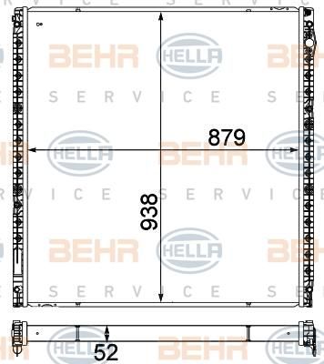 Hella 8MK 376 750-591 низкотемпературный охладитель, интеркулер на MAN TGX