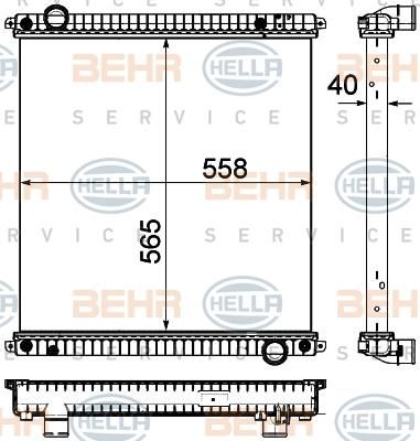 Hella 8MK 376 751-251 радиатор, охлаждение двигателя на IVECO EuroCargo