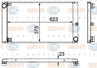 Hella 8MK 376 754-101 радиатор, охлаждение двигателя на 6 (E63)