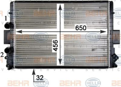 Hella 8MK 376 754-391 радиатор, охлаждение двигателя на IVECO DAILY III фургон/универсал