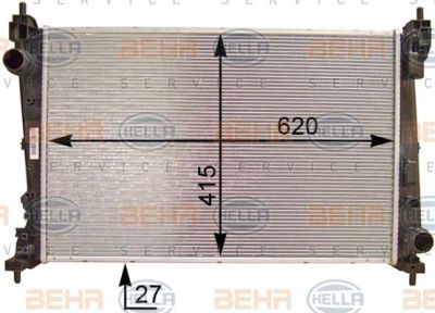 Hella 8MK 376 754-461 радиатор, охлаждение двигателя на FIAT GRANDE PUNTO (199)