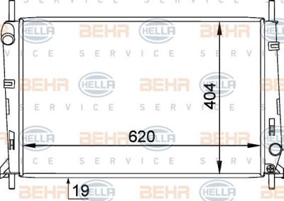 Hella 8MK 376 754-791 радиатор, охлаждение двигателя на FORD MONDEO I (GBP)