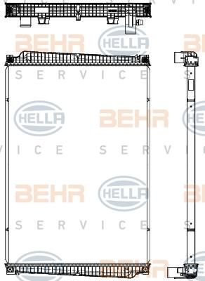 Hella 8MK 376 755-401 радиатор, охлаждение двигателя на MAN TGM