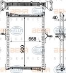 Hella 8MK 376 755-641 радиатор, охлаждение двигателя на MAN TGM