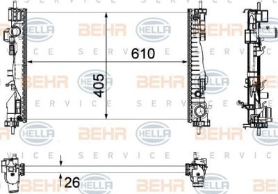 Hella 8MK 376 756-241 радиатор, охлаждение двигателя на ALFA ROMEO GIULIETTA (940)