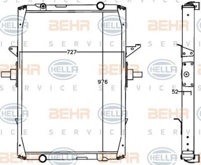 Hella 8MK 376 758-071 радиатор, охлаждение двигателя на RENAULT TRUCKS Magnum