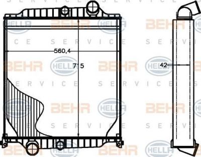 Hella 8MK 376 758-101 радиатор, охлаждение двигателя на VOLVO FL 6