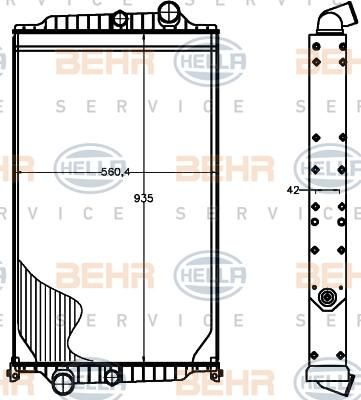 Hella 8MK 376 758-121 радиатор, охлаждение двигателя на VOLVO FL 6