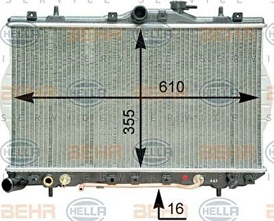 Hella 8MK 376 762-051 радиатор, охлаждение двигателя на HYUNDAI ACCENT I (X-3)