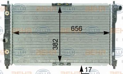 Hella 8MK 376 762-601 радиатор, охлаждение двигателя на DAEWOO NUBIRA седан (KLAJ)