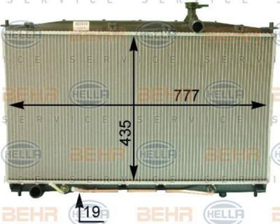 Hella 8MK 376 763-431 радиатор, охлаждение двигателя на HYUNDAI SANTA FE II (CM)